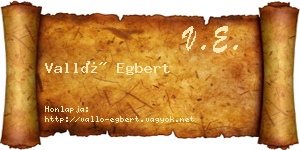 Valló Egbert névjegykártya